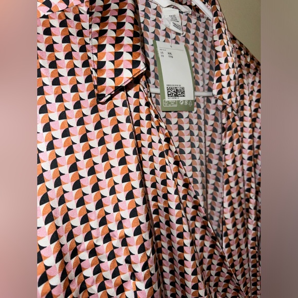 H&M Satin Wrapover Shirt Dress US XXL - Picture 4 of 6